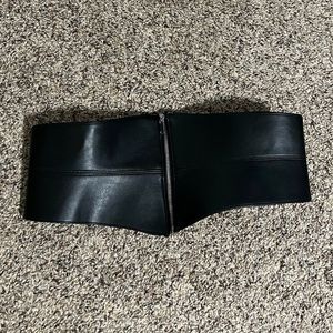 Corset Belt in Black Faux Leather